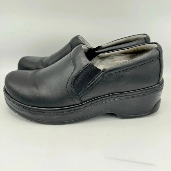 KLOGS	Naples Slip Resistant Black Smooth Leather Clogs Work Shoes Size 7 - Picture 1 of 11